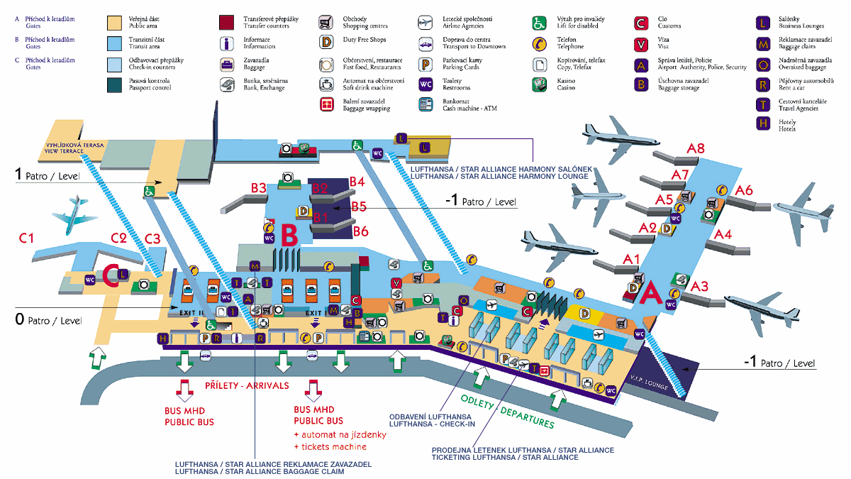 План аэропорта в Праге