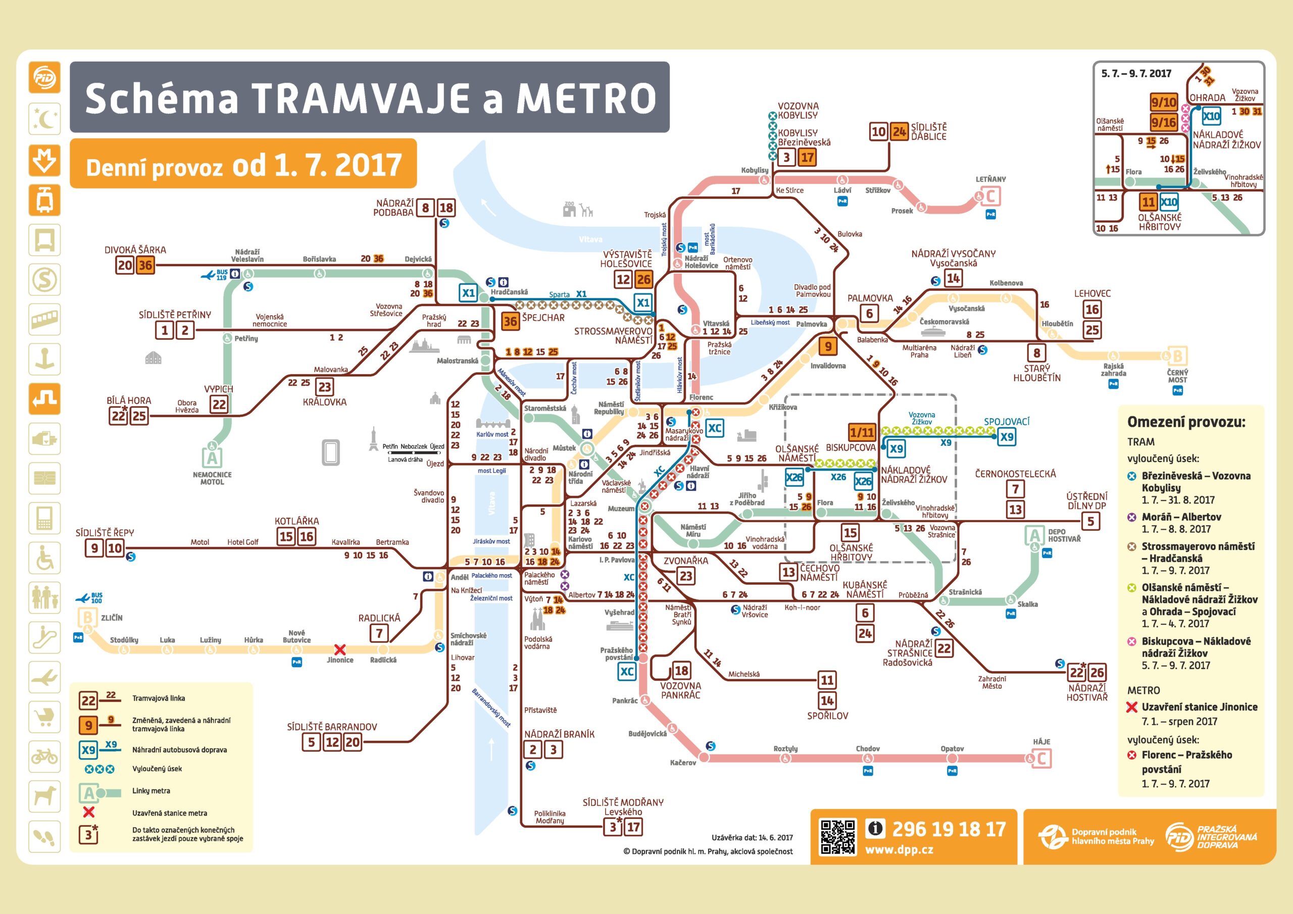 Прага схема метро на карте города